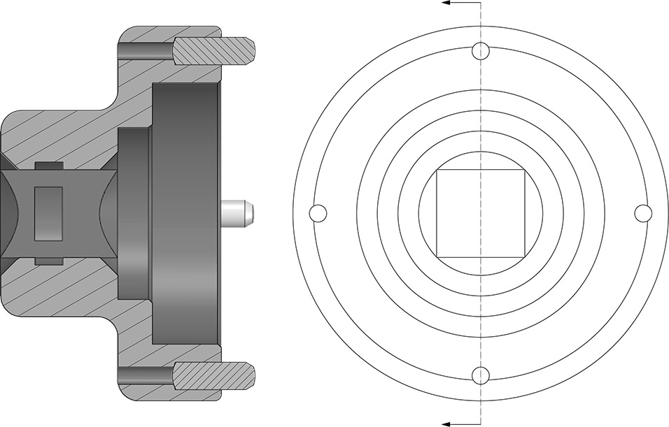 WRENCH FOR SELF-LOCKING THREADED PISTON FOR PDH